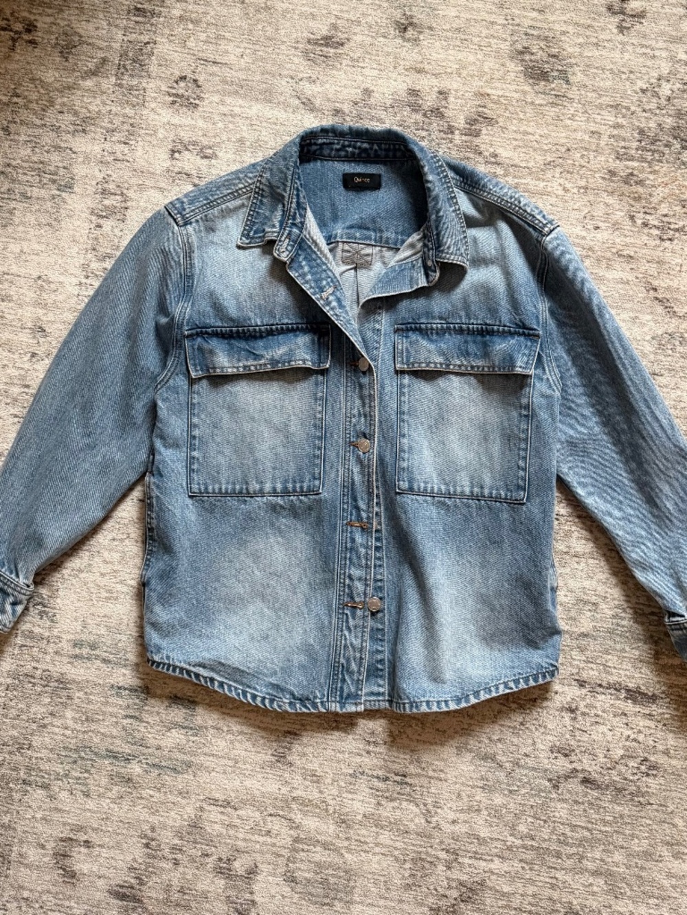 Quince Denim Cargo Shirt Jacket